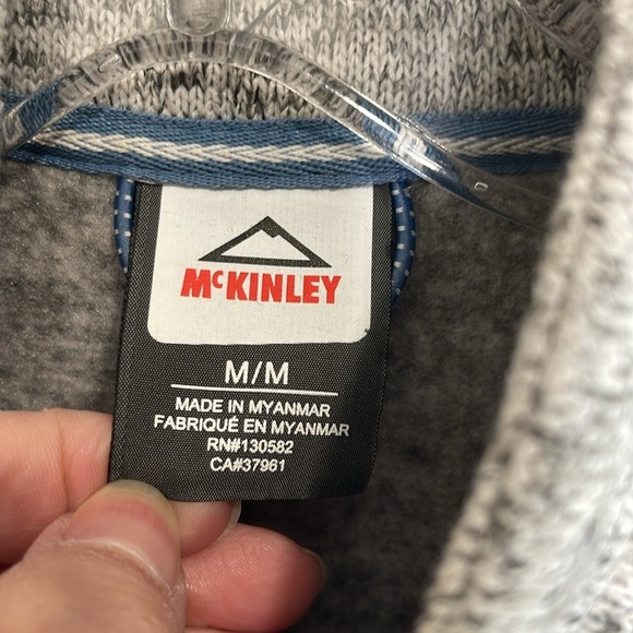 McKinley Rubin Knit Fleece Zip-Up Jacket Heather Grey High Neck Pockets M - Picture 8 of 14